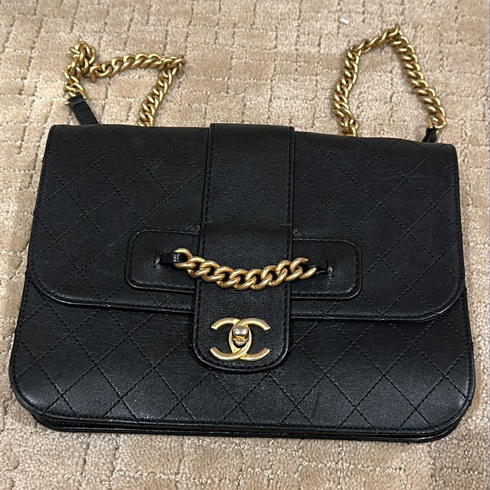 Chanel
Front Chain Flap Bag Quilted Sheepskin
